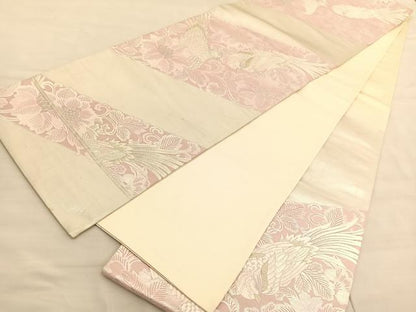 平和屋着物◎六通柄袋帯 唐織 更紗花鳥文 金銀糸 正絹 逸品 BAAV1770hv