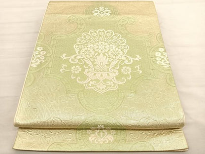 平和屋着物◎六通柄袋帯 唐織 飾花文 正絹 逸品 BAAV1782hv