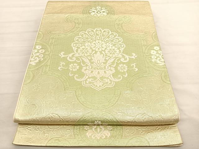 平和屋着物◎六通柄袋帯 唐織 飾花文 正絹 逸品 BAAV1782hv
