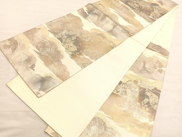 平和屋着物◎六通柄袋帯　瑞雲　金銀糸　正絹　逸品　BAAV1784hv