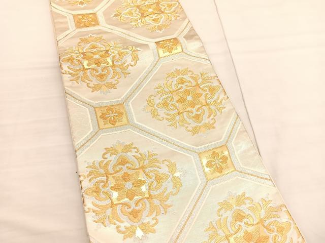 平和屋着物◎六通柄袋帯 蜀江花文 金銀糸 正絹 逸品 BAAV1786hv