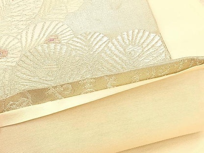 平和屋着物◎六通柄袋帯　唐織　孔雀　金銀糸　やまとオリジナル　正絹　逸品　BAAV1793hv