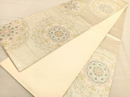 平和屋着物◎六通柄袋帯　宝相華　金銀糸　正絹　逸品　BAAV1796hv
