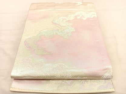 平和屋着物◎六通柄袋帯　唐織　瑞雲　銀糸　正絹　逸品　BAAV1797hv