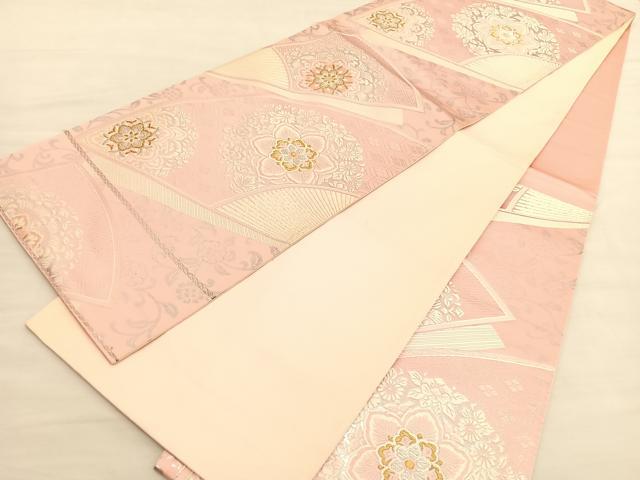 平和屋着物◎六通柄袋帯 唐織 正倉院扇面花文 金銀糸 正絹 逸品 BAAV1812hv