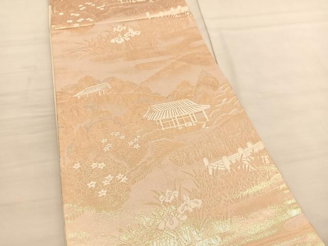 平和屋着物◎西陣 六通柄袋帯 京名所 桂璃宮 金糸 正絹 逸品 BAAV1817hv