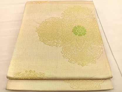平和屋着物◎六通柄袋帯　飾花文　金糸　正絹　逸品　BAAV1822hv