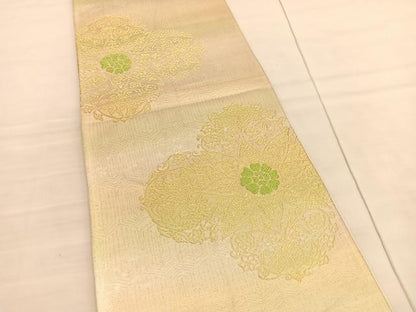平和屋着物◎六通柄袋帯　飾花文　金糸　正絹　逸品　BAAV1822hv