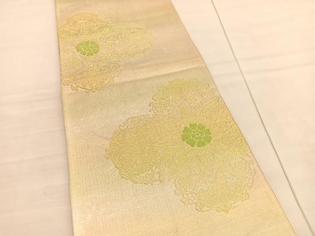 平和屋着物◎六通柄袋帯　飾花文　金糸　正絹　逸品　BAAV1822hv