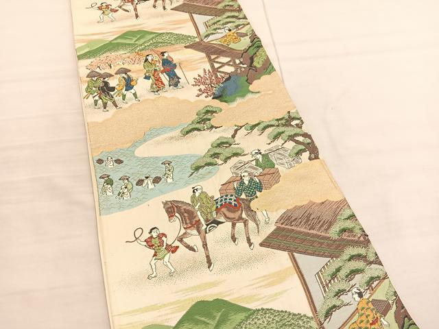 平和屋着物◎六通柄袋帯 唐織 大井乃波 金糸 正絹 逸品 BAAV1833hv