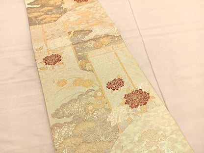 平和屋着物◎九百佐賀錦 六通柄袋帯 唐織 蒔絵 金糸 正絹 逸品 BAAV1852hv