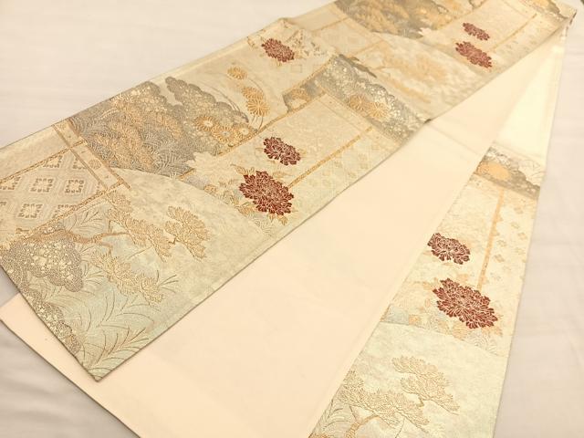 平和屋着物◎九百佐賀錦 六通柄袋帯 唐織 蒔絵 金糸 正絹 逸品 BAAV1852hv