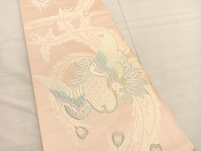 平和屋着物◎六通柄袋帯　唐織　鳳凰　金銀糸　正絹　逸品　BAAV1859hv