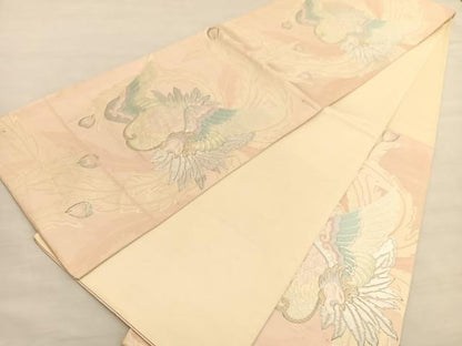 平和屋着物◎六通柄袋帯　唐織　鳳凰　金銀糸　正絹　逸品　BAAV1859hv