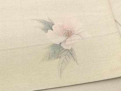 平和屋着物◎太鼓柄袋帯 手描き 牡丹 引箔 正絹 逸品 BAAV1868hv