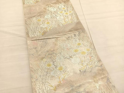 平和屋着物◎六通柄袋帯　唐織　古都の四季　金銀糸　正絹　逸品　BAAV1873hv