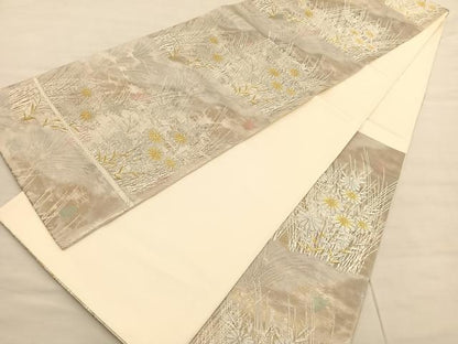 平和屋着物◎六通柄袋帯　唐織　古都の四季　金銀糸　正絹　逸品　BAAV1873hv