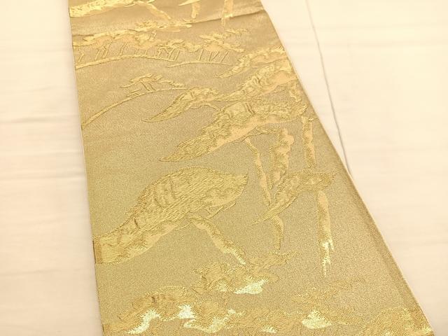 平和屋着物◎六通柄袋帯 綴れ 老松 金糸 正絹 逸品 BAAV1877hv