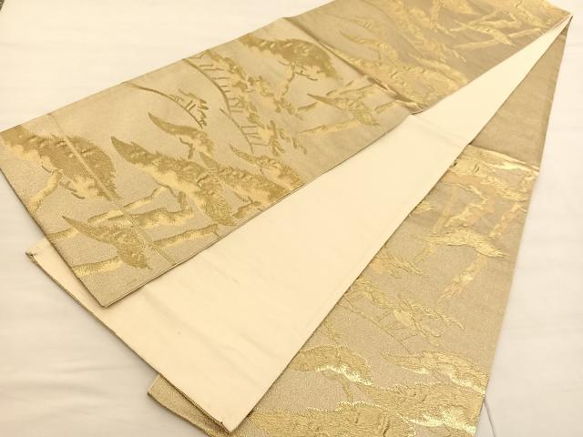 平和屋着物◎六通柄袋帯 綴れ 老松 金糸 正絹 逸品 BAAV1877hv