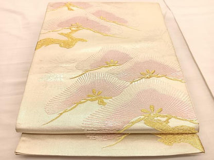 平和屋着物◎六通柄袋帯 唐織 老松 金銀糸 正絹 逸品 BAAV1901hv