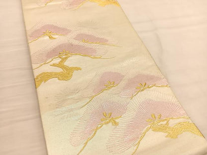 平和屋着物◎六通柄袋帯 唐織 老松 金銀糸 正絹 逸品 BAAV1901hv
