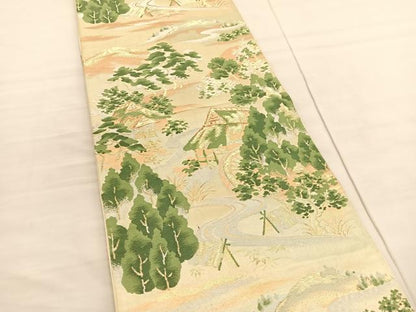 平和屋着物◎六通柄袋帯 唐織 御所解文 金銀糸 正絹 逸品 BAAV1907hv