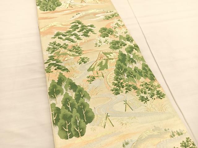 平和屋着物◎六通柄袋帯 唐織 御所解文 金銀糸 正絹 逸品 BAAV1907hv