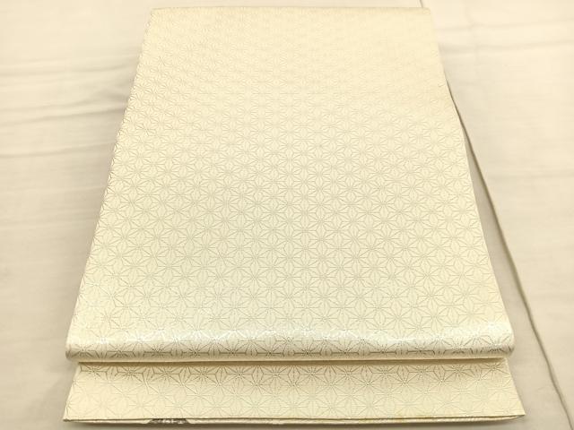 平和屋着物◎両面　六通柄袋帯　唐織　几帳御所車花文　銀糸　正絹　逸品　BAAV1975hv