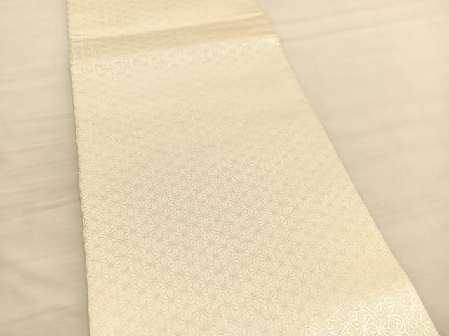 平和屋着物◎両面　六通柄袋帯　唐織　几帳御所車花文　銀糸　正絹　逸品　BAAV1975hv
