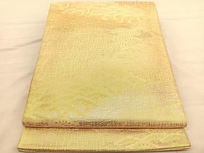 平和屋着物◎本佐賀錦　六通柄袋帯　浜松文　金糸　正絹　逸品　BAAV1978hv