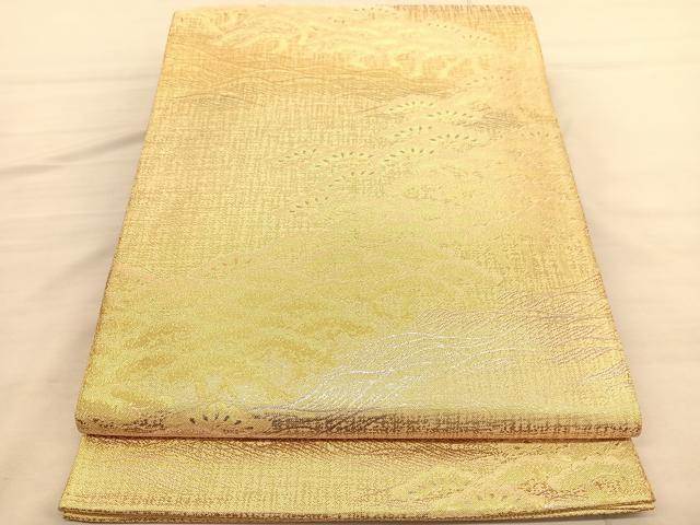 平和屋着物◎本佐賀錦　六通柄袋帯　浜松文　金糸　正絹　逸品　BAAV1978hv