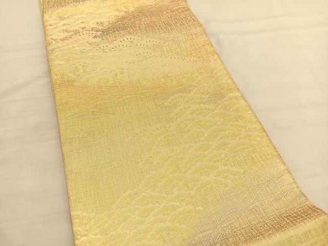 平和屋着物◎本佐賀錦　六通柄袋帯　浜松文　金糸　正絹　逸品　BAAV1978hv