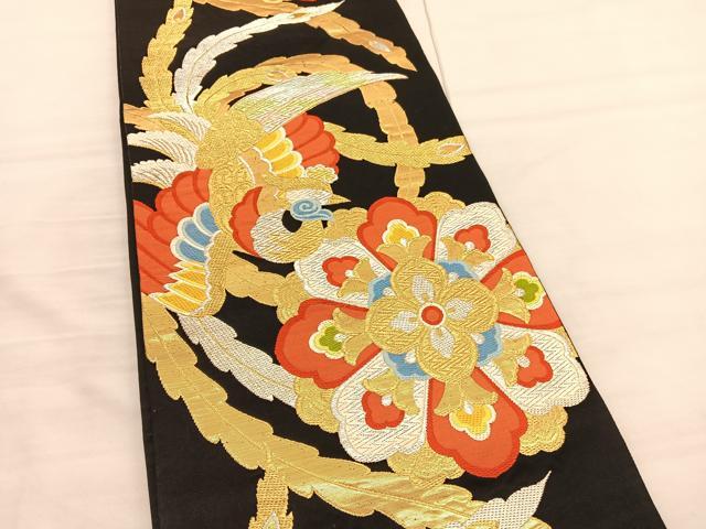 平和屋着物◎六通柄袋帯 唐織 鳳凰花文 金銀糸 正絹 逸品