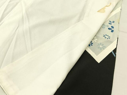 平和屋着物■豪華黒留袖　駒刺繍　鏡裏花文　正絹　逸品　BAAV2290hj
