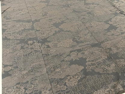 平和屋着物■上質な紬 雲取り風景花文 正絹 逸品 BAAV2387hj