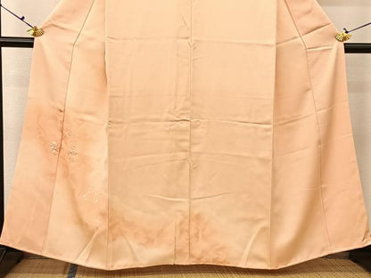 平和屋着物■中国三大刺繍　相良刺繍　色留訪問着　雲隠れ亀甲花文　暈し染め　金糸　正絹　逸品　BAAV2557hj