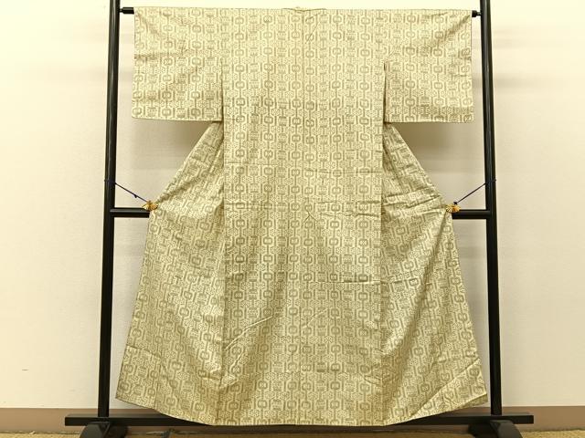 平和屋着物■上質な紬　吉祥文　正絹　逸品　未使用　BAAV2643hj
