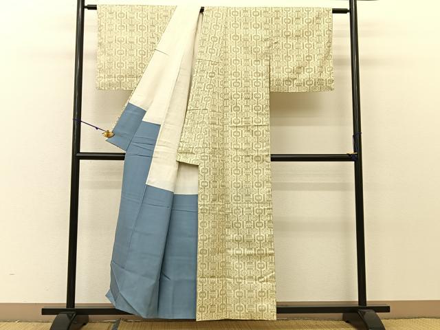 平和屋着物■上質な紬　吉祥文　正絹　逸品　未使用　BAAV2643hj