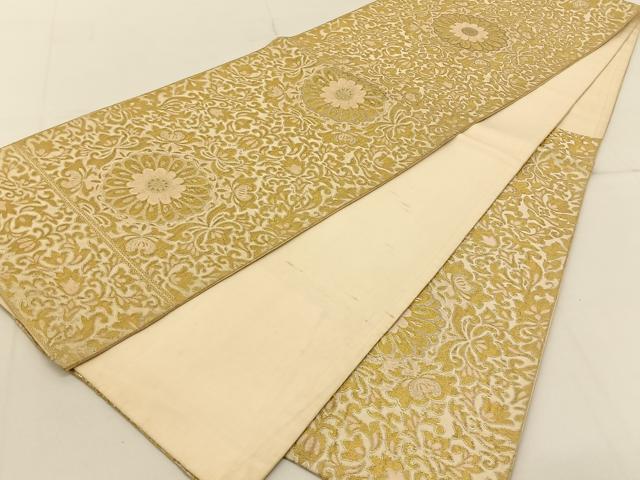 平和屋着物◎六通柄袋帯 宝相華 金糸 BAAV2676hj