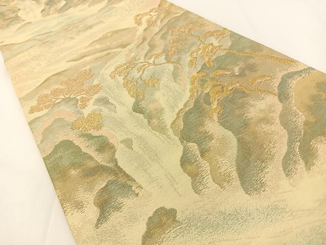 平和屋着物◎西陣 六通柄 京袋帯 浜松文 金糸 正絹 逸品 BAAV2705hj