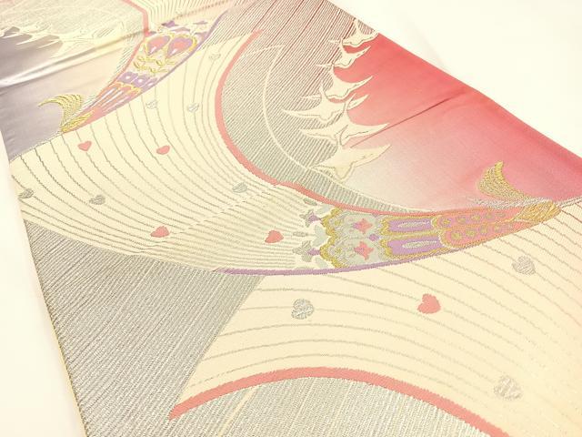 平和屋着物◎六通柄袋帯　鳳凰　金銀糸　引箔　正絹　逸品　BAAV2729hj
