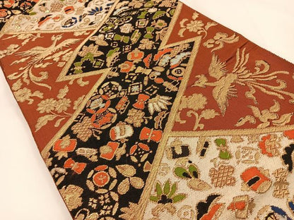 平和屋着物◎六通柄 京袋帯 鳳凰 宝尽くし 金糸 正絹 逸品 BAAV2744hj