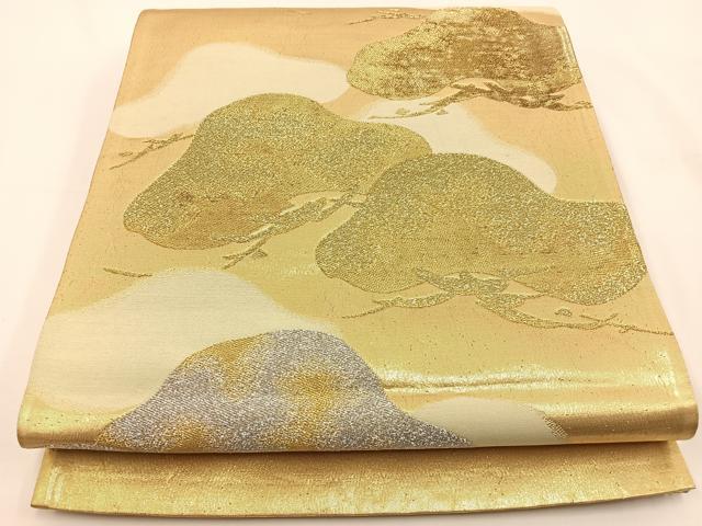 平和屋着物◎六通柄袋帯　松　金銀糸　正絹　逸品　BAAV2746hj