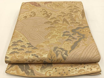 平和屋着物◎六通柄袋帯 浜松文 金糸 BAAV2748hj