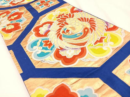 平和屋着物◎六通柄袋帯 鳳凰 正倉院 金銀糸 正絹 逸品 BAAV2761hj