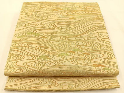 平和屋着物◎六通柄袋帯 浜松文 金銀糸 正絹 逸品 BAAV2763hj