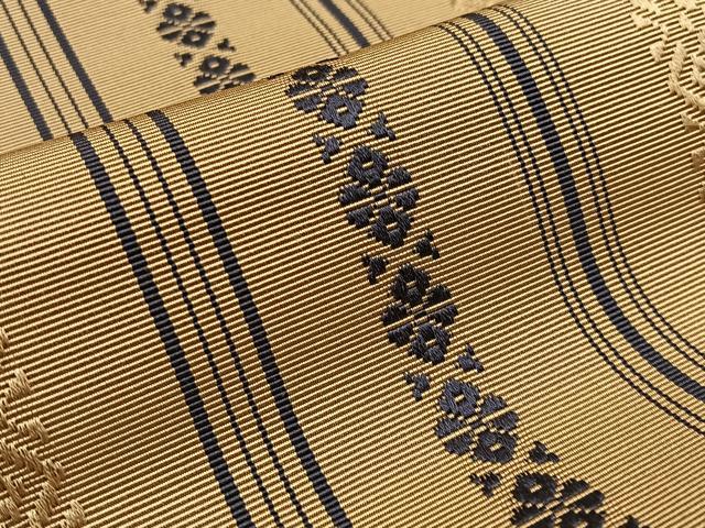 平和屋着物●本場筑前博多織 八寸名古屋帯 献上 桑染色 正絹 逸品 未使用 BAAV2769hj