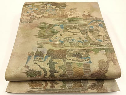 平和屋着物◎六通柄袋帯 狩猟文 金糸 引箔 正絹 逸品 BAAV2800hj