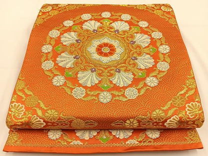 平和屋着物◎六通柄袋帯 唐織 正倉院 金銀糸 正絹 逸品 BAAV2810hj