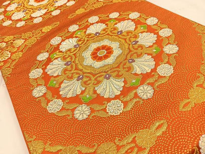平和屋着物◎六通柄袋帯 唐織 正倉院 金銀糸 正絹 逸品 BAAV2810hj